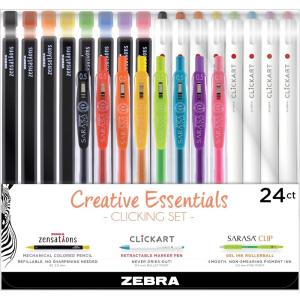 imageZebra Pen Journaling Set 14Pack Assorted Colors Includes 7 Mildliner Highlighters and 7 Sarasa Clip Gel Pens Ideal for Journals Planners and NoteTaking 10014Writing Essentials Set