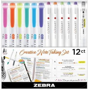imageZebra Pen Journaling Set 14Pack Assorted Colors Includes 7 Mildliner Highlighters and 7 Sarasa Clip Gel Pens Ideal for Journals Planners and NoteTaking 10014Journaling and Planning Set