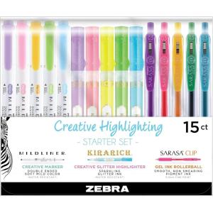 imageZebra Pen Journaling Set 14Pack Assorted Colors Includes 7 Mildliner Highlighters and 7 Sarasa Clip Gel Pens Ideal for Journals Planners and NoteTaking 10014Journaling and Creative Notetaking Set