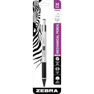 imageZebra Pen M301 Stainless Steel Mechanical Pencil Premium Metal Barrel Medium Point 07mm Black Grip 10Pack Plus Lead and Erasers 543191 Count Pack of 1