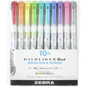 imageZebra Pen Mildliner DoubleEnded Brush Marker Brush and Fine Tip Pens Ideal for Bible Highlighting No Bleed Assorted Soft Colors 15Pack 79115Assorted B