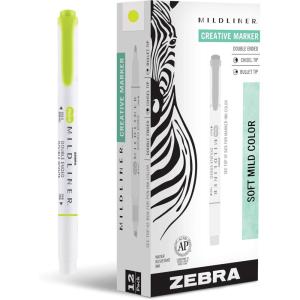 imageZebra Pen Mildliner DualTip Highlighters Broad and Fine Tips Ideal for Bible Highlighting No Bleed School Supplies Teacher Supplies and Office Supplies Mild Violet Ink 12Pack 78180upcCitrus Green