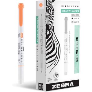 imageZebra Pen Mildliner DualTip Highlighters Broad and Fine Tips Ideal for Bible Highlighting No Bleed School Supplies Teacher Supplies and Office Supplies Mild Violet Ink 12Pack 78180upcApricot