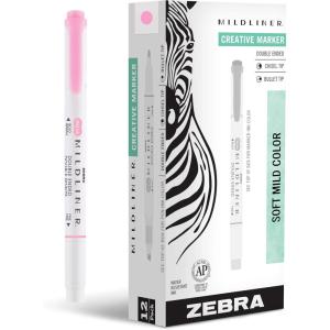 imageZebra Pen Mildliner DualTip Highlighters Broad and Fine Tips Ideal for Bible Highlighting No Bleed School Supplies Teacher Supplies and Office Supplies Mild Violet Ink 12Pack 78180upcPink