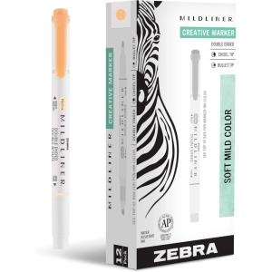 imageZebra Pen Mildliner DualTip Highlighters Broad and Fine Tips Ideal for Bible Highlighting No Bleed School Supplies Teacher Supplies and Office Supplies Mild Violet Ink 12Pack 78180upcOrange