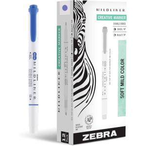 imageZebra Pen Mildliner DualTip Highlighters Broad and Fine Tips Ideal for Bible Highlighting No Bleed School Supplies Teacher Supplies and Office Supplies Mild Violet Ink 12Pack 78180upcLavender