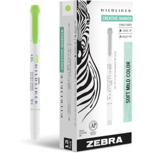 imageZebra Pen Mildliner DualTip Highlighters Broad and Fine Tips Ideal for Bible Highlighting No Bleed School Supplies Teacher Supplies and Office Supplies Mild Violet Ink 12Pack 78180upcGreen