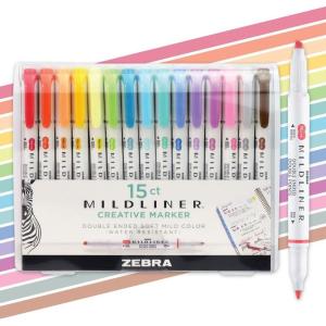imageZebra Pen Mildliner DualTip Highlighters Chisel and Bullet Tips Ideal for Bible Highlighting No Bleed School Supplies and Teacher Supplies Assorted Neutral and Gentle Ink Colors 10Pack 78701Assorted D