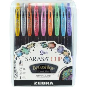imageZebra Pen Sarasa Clip Retractable Gel Pen 05mm Fine Point Light and Dark Assorted Colors Ideal for School Supplies and Teacher Supplies 10Pack 49510Assorted Metallic