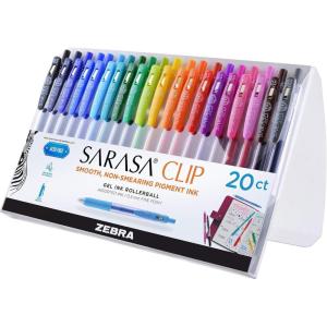 imageZebra Pen Sarasa Clip Retractable Gel Pen 05mm Fine Point Light and Dark Assorted Colors Ideal for School Supplies and Teacher Supplies 10Pack 49510Assorted Rainbow B