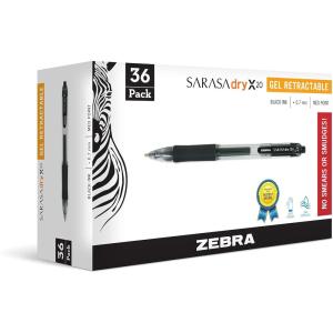imageZebra Pen Sarasa Dry X20 Retractable Gel Pens 07mm Medium Point Black Ink with Rapid Dry Ink Technology Ideal for Office Supplies and School Supplies 5Pack 46855Black