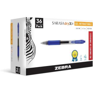 imageZebra Pen Sarasa Dry X20 Retractable Gel Pens 07mm Medium Point Black Ink with Rapid Dry Ink Technology Ideal for Office Supplies and School Supplies 5Pack 46855Blue B