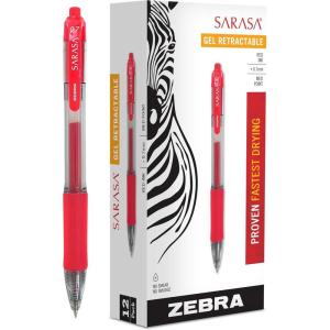 imageZebra Pen Sarasa Dry X20 Retractable Gel Pens 07mm Medium Point Black Ink with Rapid Dry Ink Technology Ideal for Office Supplies and School Supplies 5Pack 46855Red A