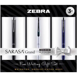 imageZebra Pen Sarasa Dry X20 Retractable Gel Pens Medium Point 07mm Assorted Vibrant Color Ink 10Count Rapid Dry Ink Convenient Clip 46881Black