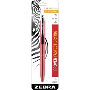 imageZebra Pen Sarasa Grand Retractable Gel Ink Pen Gold Barrel Medium Point 07mm Black Ink 45511 Pack of 1Black Ink Rose Gold Barrel