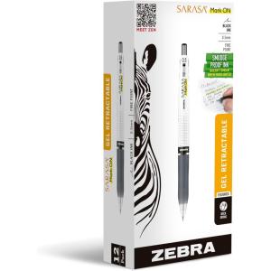 imageZebra Pen Sarasa Mark ON Gel Retractable Pen Fine Point 05mm Black Ink Pack of 112 Count Total