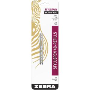 imageZebra Pen StylusPen Twist Ballpoint Pen 4C Refill Fine Point 07mm Black Ink 2Count856122 Count Pack of 1