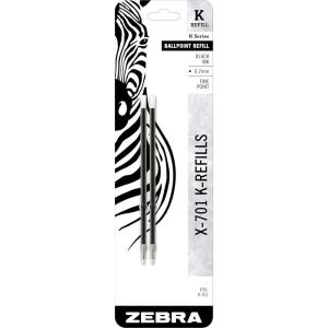imageZebra Pen X701 Stainless Steel Ballpoint Pen Refill Fine Point 07mm Black Ink 2Pack 852122 Count Pack of 1
