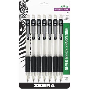 imageZebra Pen ZGrip Mechanical Pencils 07mm Point Size HB 2 Graphite School Supplies and Teacher Supplies Clear Barrel 24Pack 152417 Count Pack of 1