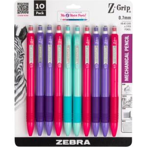 imageZebra Pen ZGrip Mechanical Pencils 07mm Point Size HB 2 Graphite Teacher Supplies and School Supplies Assorted Bright Colored Barrels 10Pack 50710Assorted Brights A
