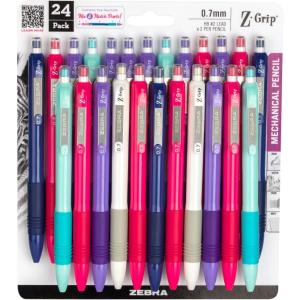 imageZebra Pen ZGrip Mechanical Pencils 07mm Point Size HB 2 Graphite Teacher Supplies and School Supplies Assorted Bright Colored Barrels 10Pack 50710Assorted Brights B