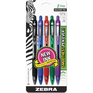 imageZebra Pen ZGrip Retractable Ballpoint Pen 12Pack American Flag Barrel Black Ink Medium Point 10mm Soft Grip Stylish Patriotic Design Smooth Writing Pens 21775Assorted A