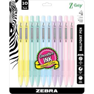 imageZebra Pen ZGrip Retractable Ballpoint Pen 12Pack American Flag Barrel Black Ink Medium Point 10mm Soft Grip Stylish Patriotic Design Smooth Writing Pens 21775Black D