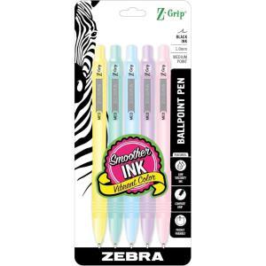 imageZebra Pen ZGrip Retractable Ballpoint Pen 12Pack American Flag Barrel Black Ink Medium Point 10mm Soft Grip Stylish Patriotic Design Smooth Writing Pens 21775Black B