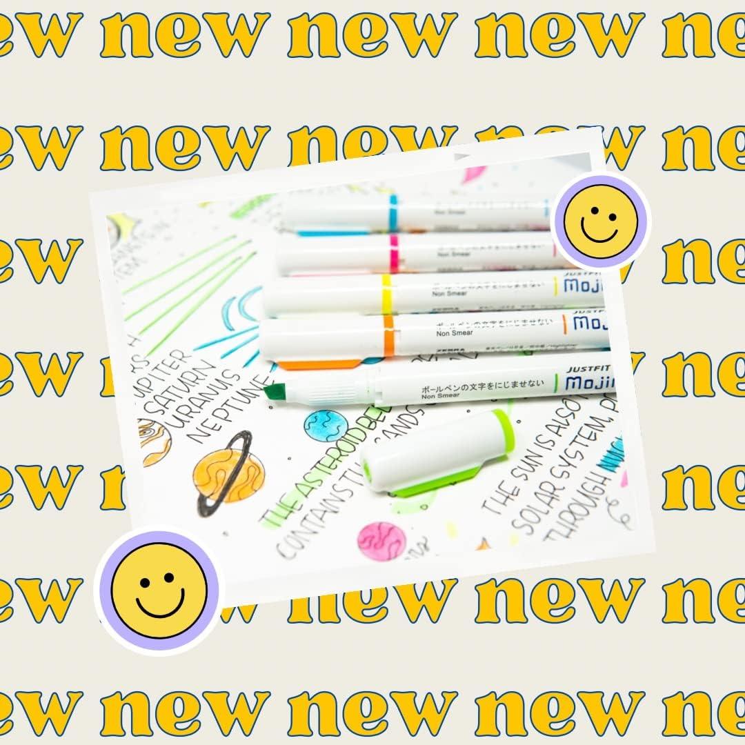 imageZebra Pen Mojini Assorted Ink Highlighter Marker Flexible Chisel Tip Assorted Ink Colors 12Pack 70200Assorted A