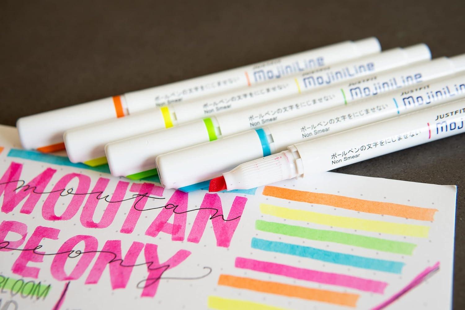 imageZebra Pen Mojini Assorted Ink Highlighter Marker Flexible Chisel Tip Assorted Ink Colors 12Pack 70200Assorted B