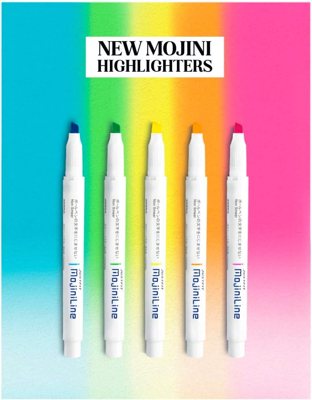 imageZebra Pen Mojini Assorted Ink Highlighter Marker Flexible Chisel Tip Assorted Ink Colors 12Pack 70200Assorted B