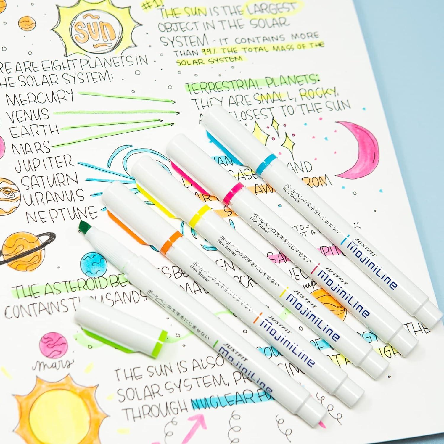 imageZebra Pen Mojini Assorted Ink Highlighter Marker Flexible Chisel Tip Assorted Ink Colors 12Pack 70200Yellow