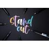 imageZebra Pen Metallic Brush Pen Medium Point Pigment Ink Assorted Colors 7Pack 016071 Count Pack of 3