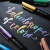 imageZebra Pen Metallic Brush Pen Medium Point Pigment Ink Assorted Colors 7Pack 016071 Count Pack of 3