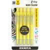 imageZebra Pen ZGrip Retractable Highlighter Marker Set Chisel Tip Neon Yellow 5Pack