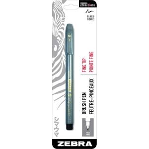 imageZebra Pen Zensations Brush Pen Fine Brush Tip Black WaterResistant Ink 1Pack1 Count Pack of 1