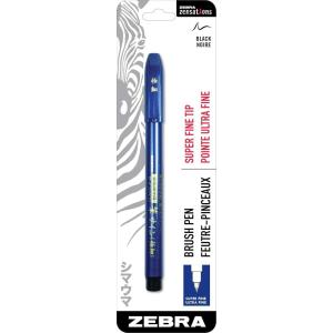 imageZebra Pen Zensations Brush Pen Very Fine Tip Black WaterResistant Ink 1Pack 011111 Count Pack of 1