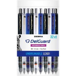 imageZebra Pen DelGuard Mechanical Pencil 1Pack with Refill 05mm White Barrel Double Spring Mechanism Resists Lead Breakage Clip for Easy Carrying 58691Assorted Barrel Colors