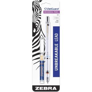 imageZebra Pen DelGuard Mechanical Pencil 1Pack with Refill 05mm White Barrel Double Spring Mechanism Resists Lead Breakage Clip for Easy Carrying 58691Graphite A