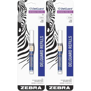 imageZebra Pen Delguard 2 Mechanical Pencil Lead Refill 05 mm HB Graphite 12 Leads per Tube12 Count Pack of 2