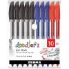 imageZebra Pen Doodlerz Gel Stick Pen Bold Point 10mm Assorted Glitter Colors 10 PackAssorted Business