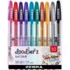 imageZebra Pen Doodlerz Gel Stick Pen Bold Point 10mm Assorted Glitter Colors 10 PackGlitter
