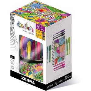 imageZebra Pen Doodlerz Gel Stick Pen Bold Point 10mm Assorted Glitter Colors 10 PackAssorted