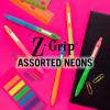 imageZebra Pen ZGrip Retractable Ballpoint Pen SmoothFlowing Black Ink 10mm Medium Point Assorted Ombre Neon Barrels Teacher School amp Office Supplies Ideal for NoteTaking 10Pack 21201