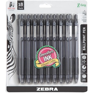 image:imageZebra Pen ZGrip Retractable Ballpoint Pen SmoothFlowing Black Ink 10mm Medium Point Assorted Ombre Neon Barrels Teacher School amp Office Supplies Ideal for NoteTaking 18Pack 23018AMZBlack F