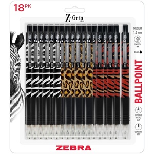 image:imageZebra Pen ZGrip Retractable Ballpoint Pen SmoothFlowing Black Ink 10mm Medium Point Assorted Ombre Neon Barrels Teacher School amp Office Supplies Ideal for NoteTaking 18Pack 23018AMZBlack L