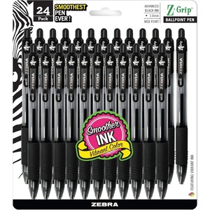 image:imageZebra Pen ZGrip Retractable Ballpoint Pen SmoothFlowing Black Ink 10mm Medium Point Assorted Ombre Neon Barrels Teacher School amp Office Supplies Ideal for NoteTaking 18Pack 23018AMZBlack ZZ