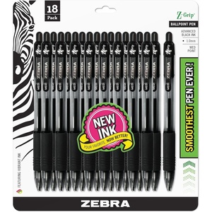 image:imageZebra Pen ZGrip Retractable Ballpoint Pen SmoothFlowing Black Ink 10mm Medium Point Assorted Ombre Neon Barrels Teacher School amp Office Supplies Ideal for NoteTaking 18Pack 23018AMZBlack ZX