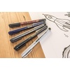 image:imageZebra Pen Zensations Brush Pen Double Ended Fine amp Medium Tip WaterBased Pigment Ink Brush Pen Tip Allows for Thick and Thin Lines in One Expressive Tool Japanese Design 1Pack 01511Black Med and Fine Ink Tip