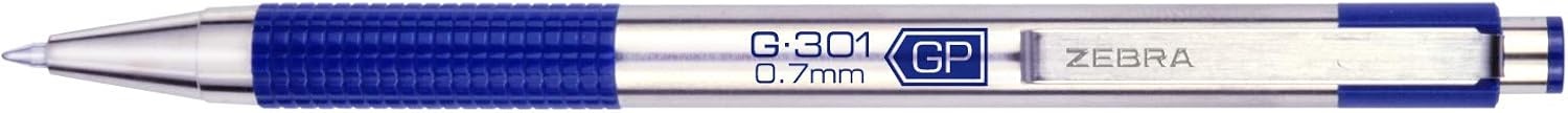 image:imageZebra Pen G301 Signature Series Retractable Gel Pen 05mm Fine Point Stainless Steel Barrel with Textured Grip Assorted Vintage Ink Colors Indigo Butterscotch Cherrywood and Plum 4Pack 47304Blue C